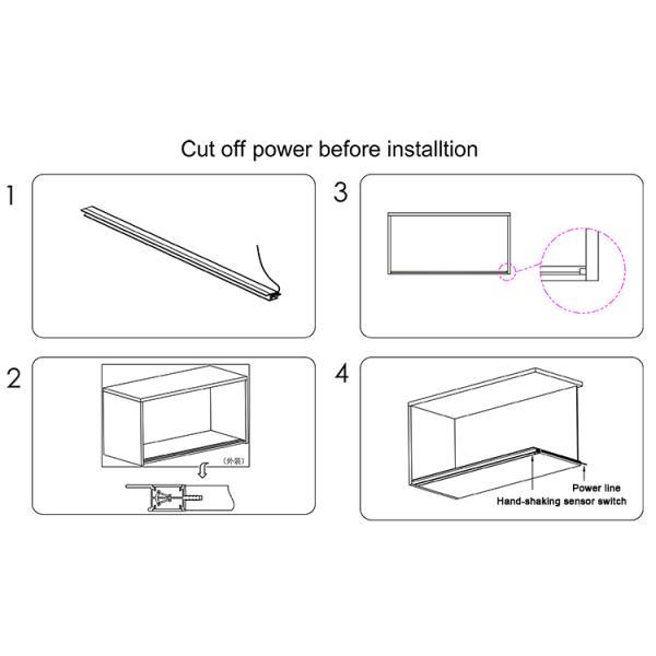 Kitchen Cabinet LED Shelf Profile Warm White LED Cable A2200