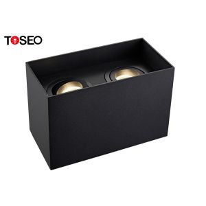 Adjustable Square Double Head Downlight , Surface Mounted LED Light Fittings