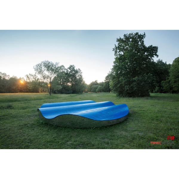 Art Seat Landscape Blue Cloud Sculpture Park Decorative Sculpture in Modernistic Style