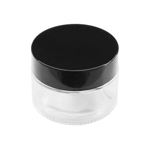 10g,20g,30g,50g,transparent Glass Eye and Face Cream Jars With Black Lids