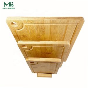 Bamboo Cutting And Serving Boards With Holder