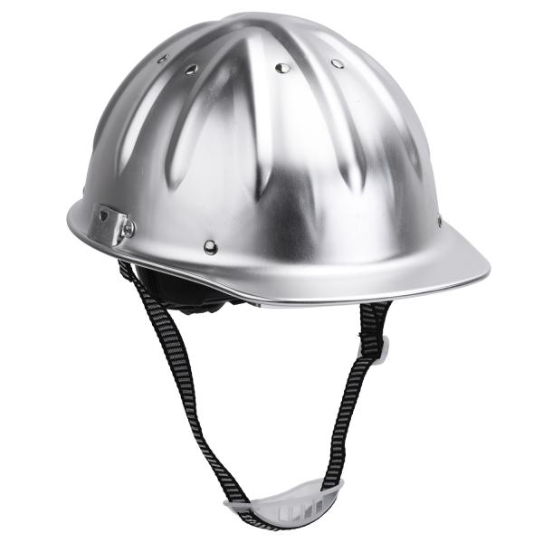 Quality 4 Points Metal Shell Silver Lightweight Safety Helmet For Electrical Work OEM for sale