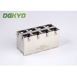 Stack RJ45 Connector Dual Deck 2X4 Y/G RoHS 0879-2D4R-56 Plug Modular jack Rj45