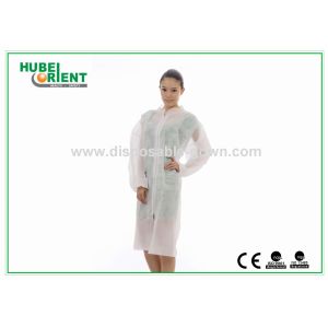 Non Sterile 22gsm MP Disposable Lab Coats With Zip Closure