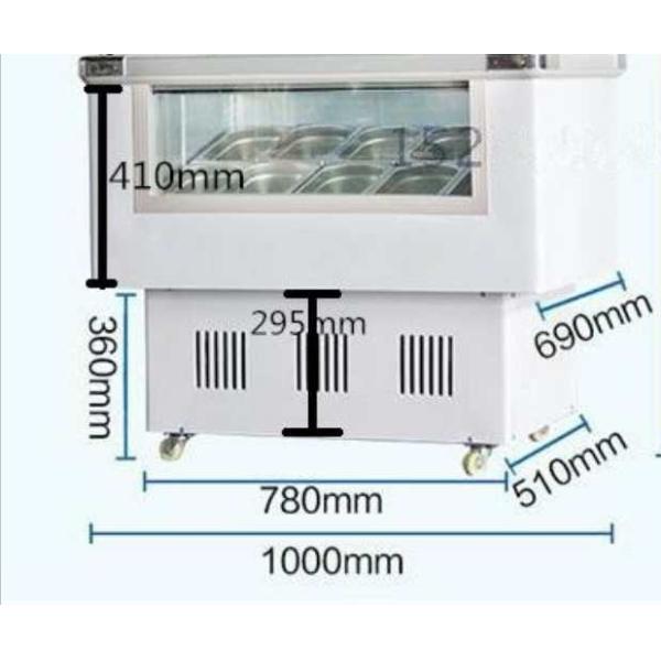 Haagen-dazs style ice cream refrigeration display cabinet direct cooling freezer 10