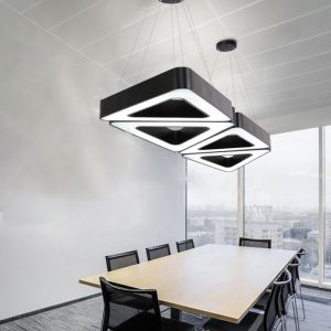 Black Galvanized LED Linear Lights , Triangle Industrial Linear Pendant Lighting