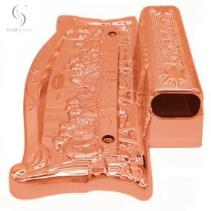 Custom Bronze Electroplated Plastic Material Coffin Parts Funeral Ornamentation