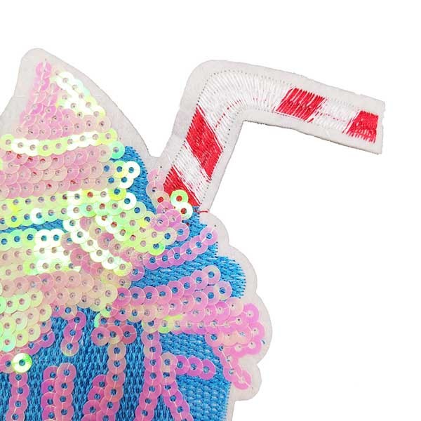 Shake Drinking Sequin Embroidery Patches Fashionable Any Color Available