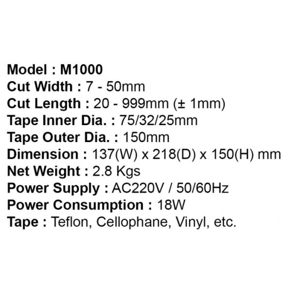 7mm-50mm Cutting Width M1000 Tape Dispenser / Automatic Packing Tape Dispenser