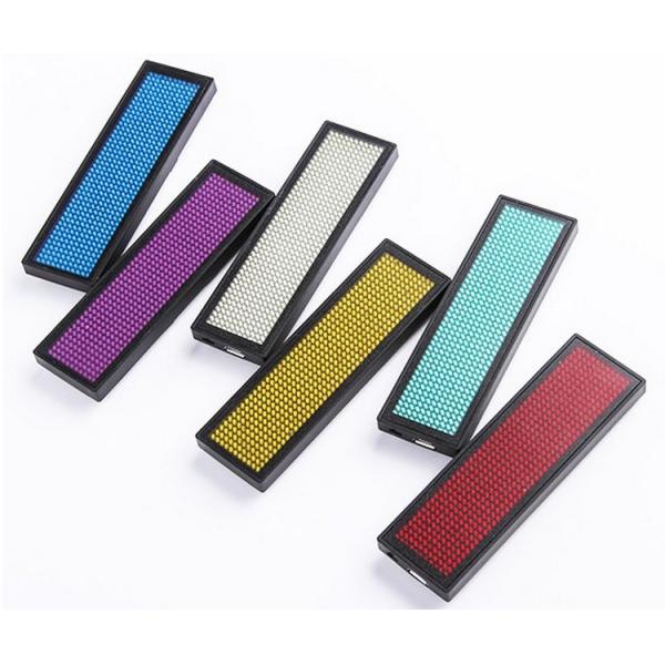 Quality Rechargeable Programmable USB Smart  Blue LED Name Badge 1.8 mm Pixels with 4 Levels Brightness Adjustment for sale
