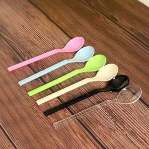 Personalized Ice Cream Spoons Disposable Plastic Water Drop Style Restaurants