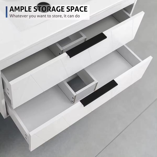 Custom White Floating Bathroom Sink Vanity Unit 500mm