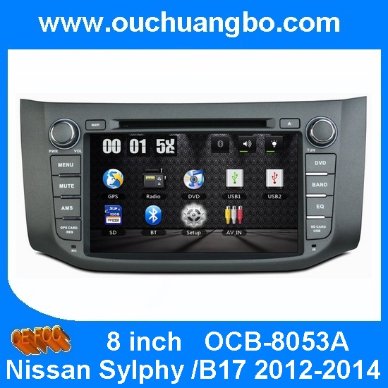 Ouchuangbo In Dash Car PC GPS Radio DVD Stereo for Nissan Sylphy /B17 2012-2014 USB iPod TV OCB-8053A