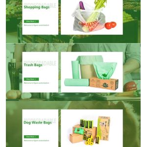 Starch Compostable Disposable Biodegradable Plastic Custom Printed Flat Garbage