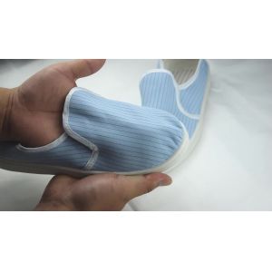 Food factory cleanroom stripe canvas PVC outsole shoe esd antistatic dustproof