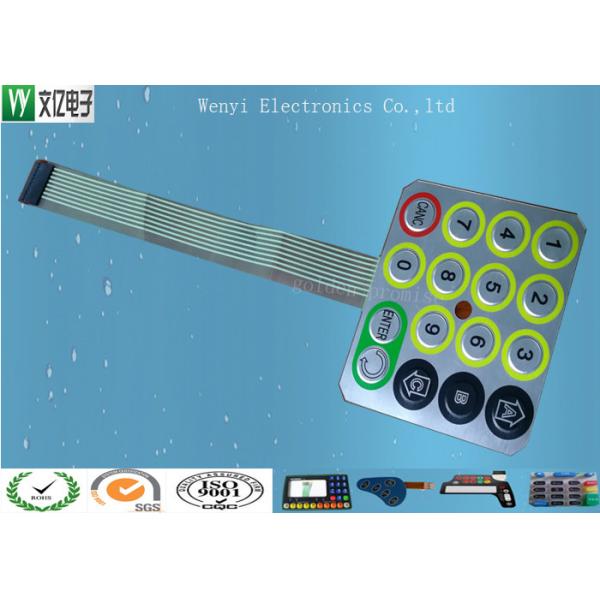 Quality Wire Drawing Treatment Metal Dome Membrane Switch Mirror Effect Silver PC Overlay for sale