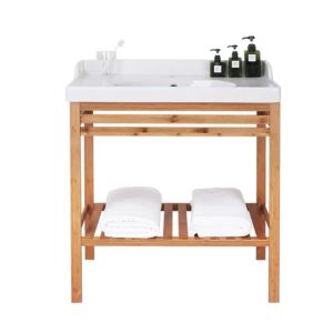 Sustainable Bathroom Bamboo Vanity Sink Cabinet Customized