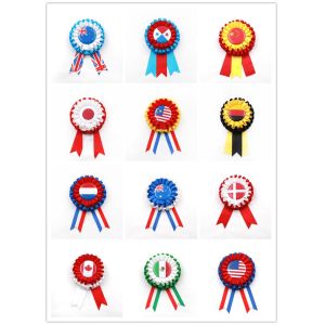 Satin Material Custom Award Ribbons Heat Transfer Printing CE Certification