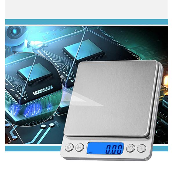 Digital 500g/0.01g Mini Basic LCD Kitchen Scales Button Battery Yes WITH LID 2kg 3kg Small USB Charging Steel Surface Food Scale