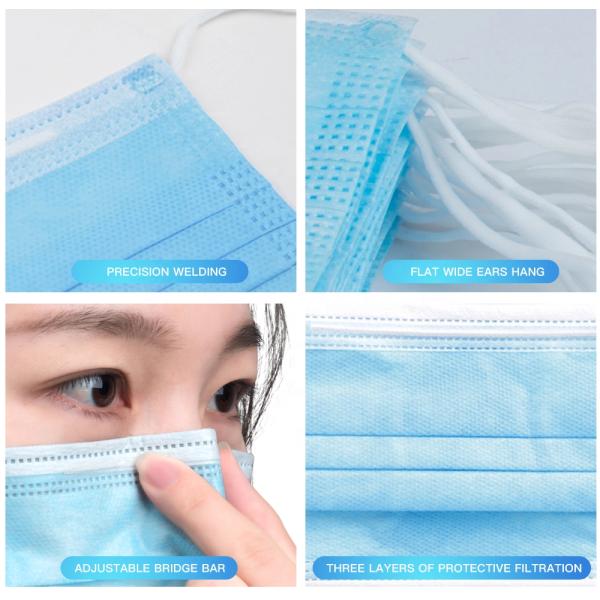 Waterproof Disposable Face Mask Virus Proof Non Woven Customized Logo