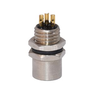 M8 5 Pin Panel Mount Connector , Rear Panel Connector With Soldering