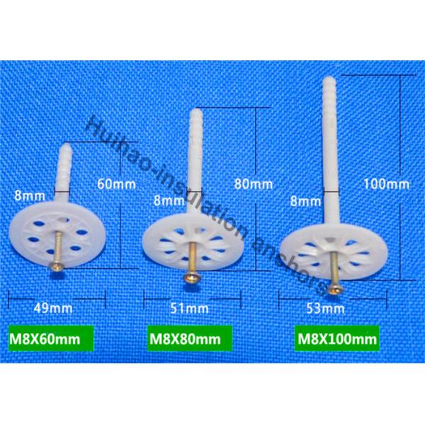 M8X90mm Plastic Insulation Fixing Pins , Insulation Wall plugs