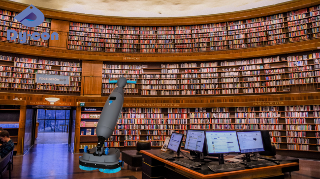 Cordless Floor Scrubber For Bookstores - 2.5H Quiet Runtime & Streak-Free Floors