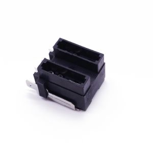 PA66 Plastic Black Brass Terminal PCB Mount Blade Fuse Holder for Automotive