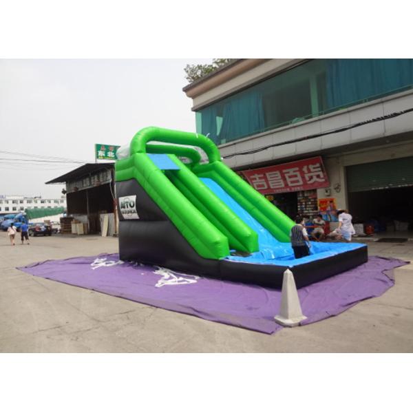 Plato Material Sewing Inflatable Wet Slide , Grenn And Black Water Inflatable