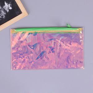 Wholesale Pencil Makeup Holographic Zip Pouch Bag 3 Sides Seal Pouch See Through Plastic from china suppliers
