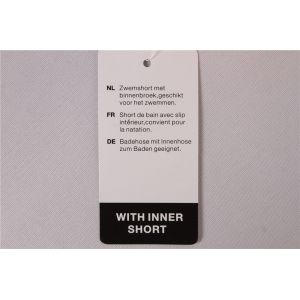 Contrast Color Waistband Hawaiian Print Swim Trunks With Mesh Brief