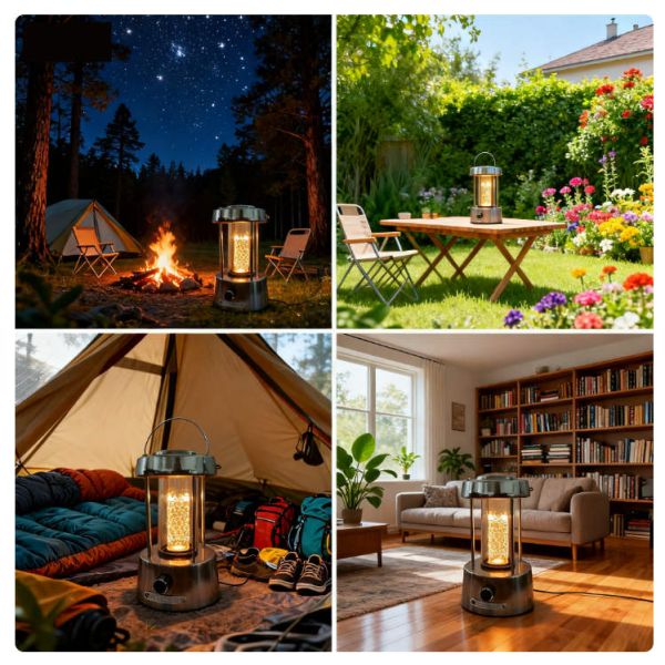 Metal Material 5W LED Camping Lantern Warm Beam Type C Rechargeable