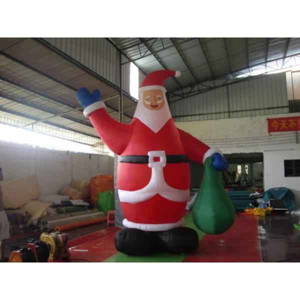 PVC Tarpaulin Inflatable Advertising Products , Inflatable Santa Claus For Shopping Mall Xmas Decoration