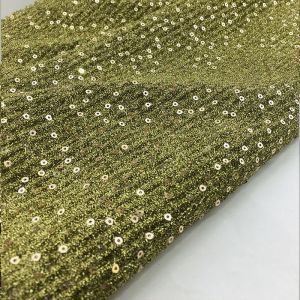 Classic 147cm Polyester Embroidered Sequin Mesh Fabric For Evening
