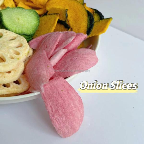 Fresh VF Vegetable Snacks Vacuum Fried Onion Slices for Wholesale OEM/ODM Onion Chips