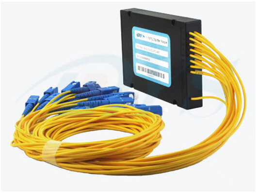Quality Yellow Optical Fiber 1*16 PLC Splitter With SC / UPC Connector For Data Communication for sale