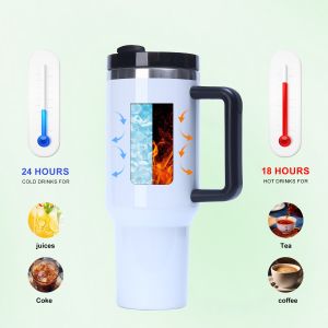 Stainless Steel Blank 40oz Sublimation Tumbler With Handle Custom Tumblers With