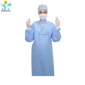 OEM Medical Reinforced Surgical Gown 40gsm With Knitted Cuff