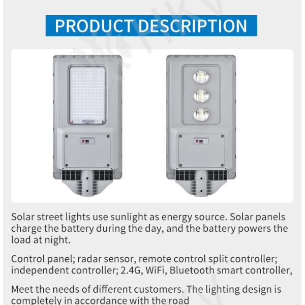 300W Solar LED Outdoor Lamp Integrated Street Lights Waterproof With Motion Sensor