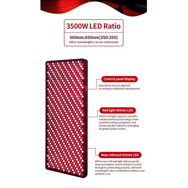 3500W Red Infrared LED Light Timer Therapy Panel Standing