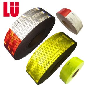 DOT Class 1 Prismatic Reflective Tape Safety Flourescent Yellow Adhesive Set 2"