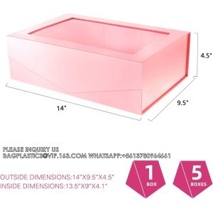 Pink Gift Box For Present Contains Ribbon, Card, Bridesmaid Proposal Box, Extra