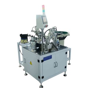 Long Valve Element Assembly Machine With Vibrating Bowl Feeding
