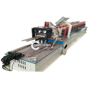 Single Chain Transmission 7.5Kw Door Frame Rolling Forming Machine , Galvanized