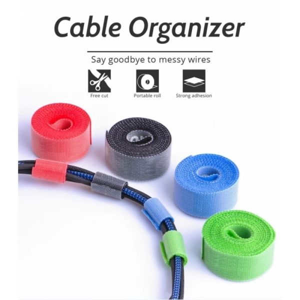 Double sided hook and loop cable tie product demonstration