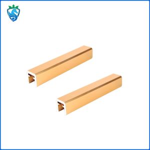 China Interior Aluminum Handrail Profiles Porch Gold Railing Stair Smooth Surface on sale