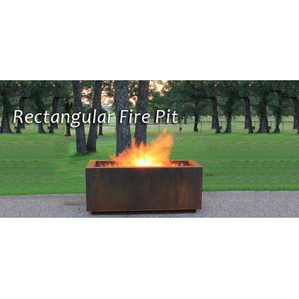 Freestanding Wood Burning Corten Steel Fire Pit Rectangular