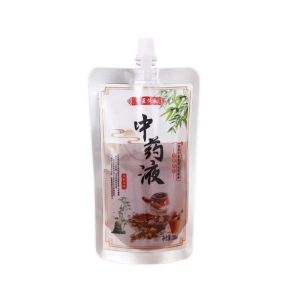 Green Leave Medicine Liquid Stand Out Pouch With Spout From 100ml-300ml