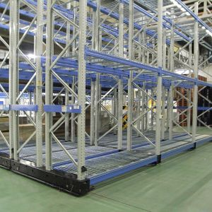 Wholesale Blue Automated Storage Racking System , Electric Mobile Warehouse Racking System from china suppliers