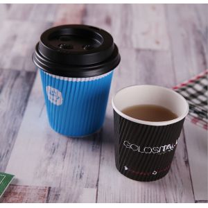 Eco Friendly Paper Drinking Cup , Custom Takeaway Coffee Cups Shape OEM
